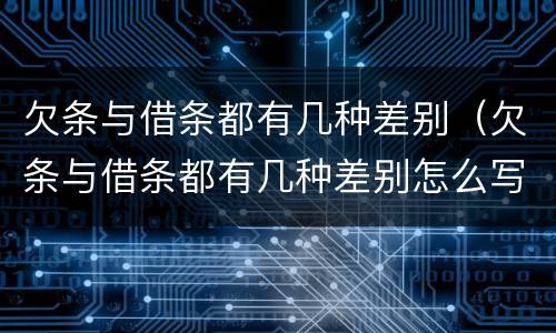 欠条与借条都有几种差别（欠条与借条都有几种差别怎么写）