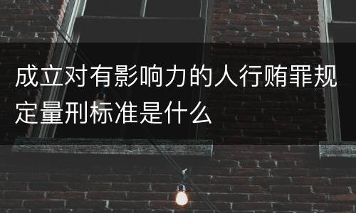 成立对有影响力的人行贿罪规定量刑标准是什么