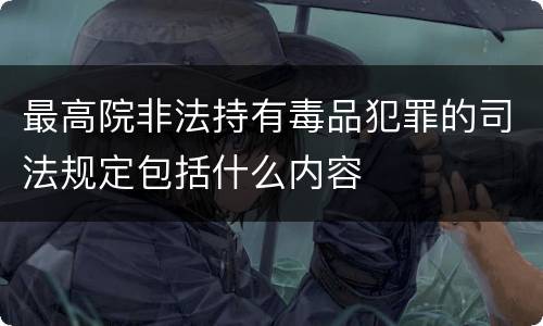 最高院非法持有毒品犯罪的司法规定包括什么内容