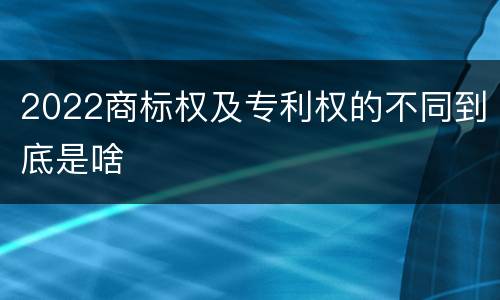 2022商标权及专利权的不同到底是啥