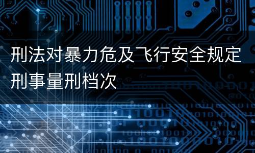 刑法对暴力危及飞行安全规定刑事量刑档次
