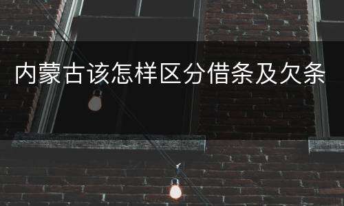 内蒙古该怎样区分借条及欠条