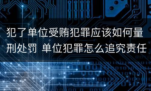 犯了单位受贿犯罪应该如何量刑处罚 单位犯罪怎么追究责任