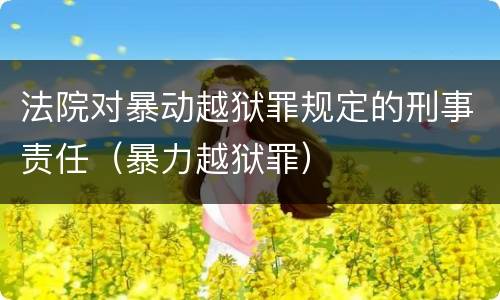 法院对暴动越狱罪规定的刑事责任（暴力越狱罪）