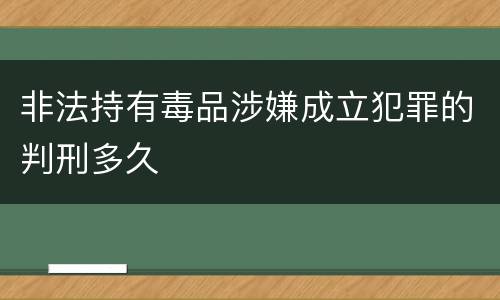 非法持有毒品涉嫌成立犯罪的判刑多久