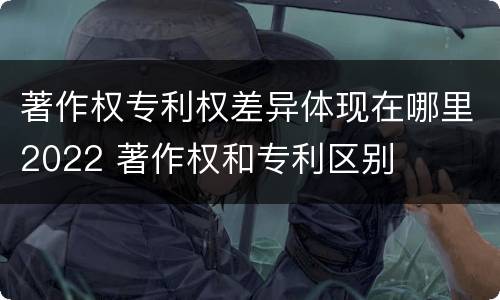 著作权专利权差异体现在哪里2022 著作权和专利区别