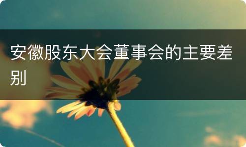 安徽股东大会董事会的主要差别