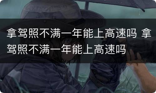 拿驾照不满一年能上高速吗 拿驾照不满一年能上高速吗