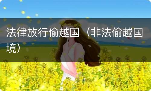 法律放行偷越国（非法偷越国境）