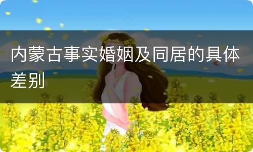 内蒙古事实婚姻及同居的具体差别