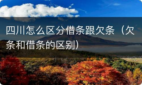 四川怎么区分借条跟欠条（欠条和借条的区别）