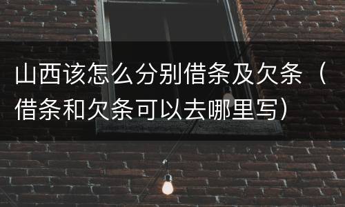 山西该怎么分别借条及欠条（借条和欠条可以去哪里写）