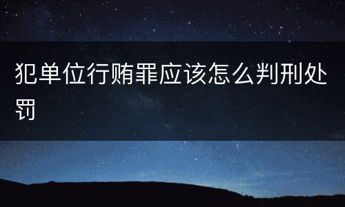 犯单位行贿罪应该怎么判刑处罚