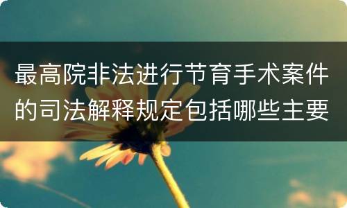 最高院非法进行节育手术案件的司法解释规定包括哪些主要内容
