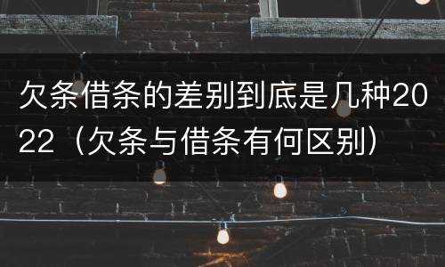 欠条借条的差别到底是几种2022（欠条与借条有何区别）