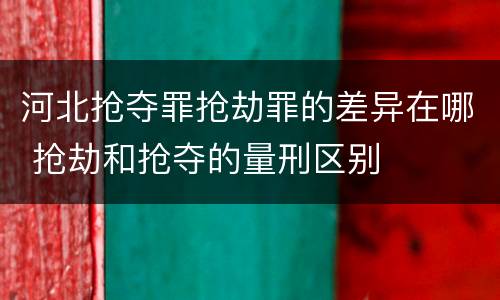 河北抢夺罪抢劫罪的差异在哪 抢劫和抢夺的量刑区别