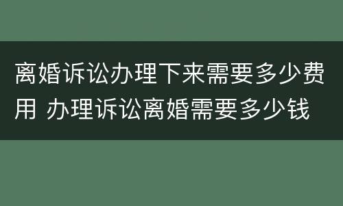 离婚诉讼办理下来需要多少费用 办理诉讼离婚需要多少钱