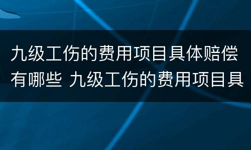 九级工伤的费用项目具体赔偿有哪些 九级工伤的费用项目具体赔偿有哪些呢