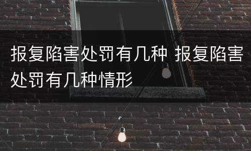 报复陷害处罚有几种 报复陷害处罚有几种情形