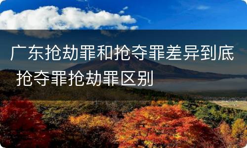 广东抢劫罪和抢夺罪差异到底 抢夺罪抢劫罪区别