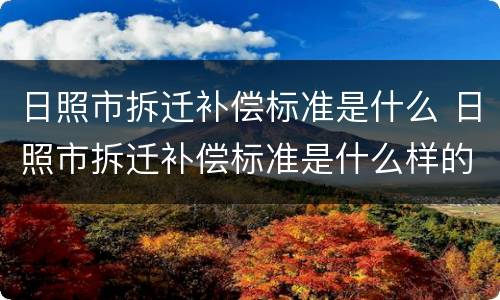 日照市拆迁补偿标准是什么 日照市拆迁补偿标准是什么样的