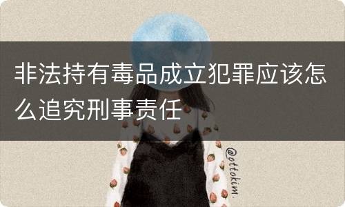 非法持有毒品成立犯罪应该怎么追究刑事责任