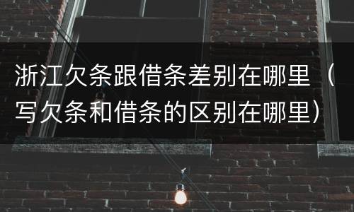 浙江欠条跟借条差别在哪里（写欠条和借条的区别在哪里）