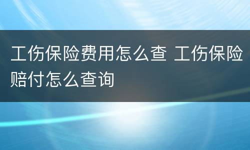 工伤保险费用怎么查 工伤保险赔付怎么查询