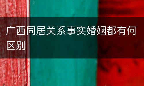 广西同居关系事实婚姻都有何区别