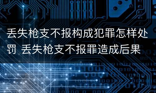 丢失枪支不报构成犯罪怎样处罚 丢失枪支不报罪造成后果