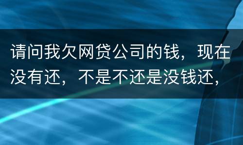 请问我欠网贷公司的钱，现在没有还，不是不还是没钱还，