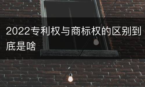 2022专利权与商标权的区别到底是啥