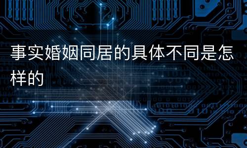 事实婚姻同居的具体不同是怎样的