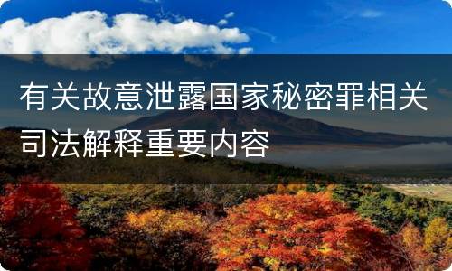 有关故意泄露国家秘密罪相关司法解释重要内容