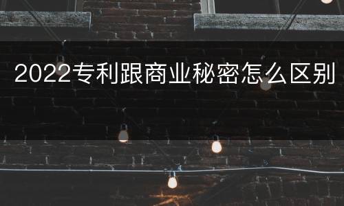 2022专利跟商业秘密怎么区别