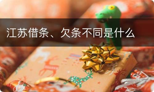 江苏借条、欠条不同是什么