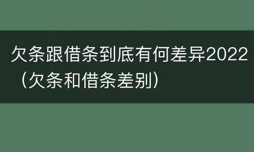 欠条跟借条到底有何差异2022（欠条和借条差别）