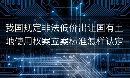 我国规定非法低价出让国有土地使用权案立案标准怎样认定