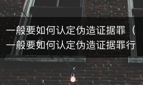 一般要如何认定伪造证据罪（一般要如何认定伪造证据罪行为）