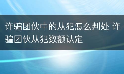 诈骗团伙中的从犯怎么判处 诈骗团伙从犯数额认定