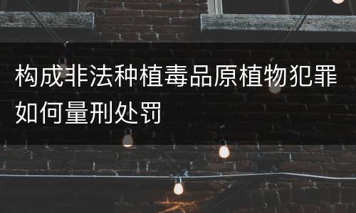 构成非法种植毒品原植物犯罪如何量刑处罚