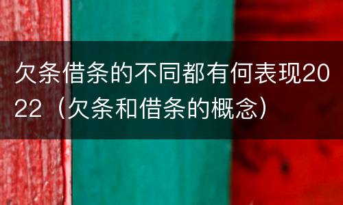 欠条借条的不同都有何表现2022（欠条和借条的概念）