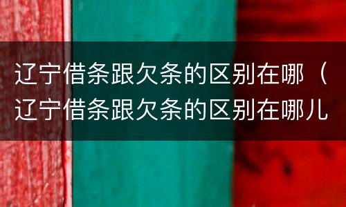 辽宁借条跟欠条的区别在哪（辽宁借条跟欠条的区别在哪儿）