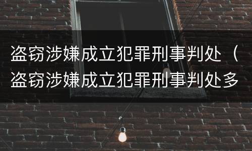 盗窃涉嫌成立犯罪刑事判处（盗窃涉嫌成立犯罪刑事判处多少年）