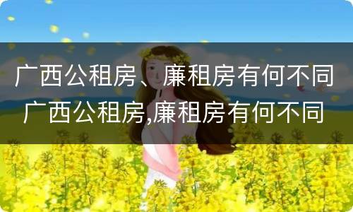 广西公租房、廉租房有何不同 广西公租房,廉租房有何不同之处