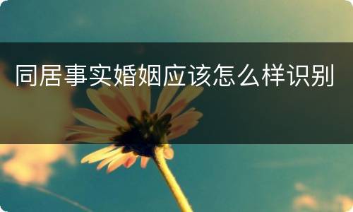同居事实婚姻应该怎么样识别