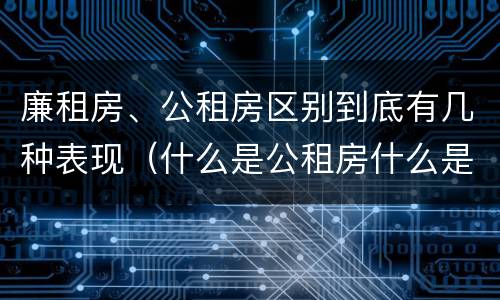 廉租房、公租房区别到底有几种表现（什么是公租房什么是廉租房）