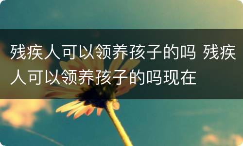 残疾人可以领养孩子的吗 残疾人可以领养孩子的吗现在