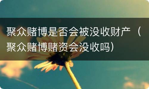 聚众赌博是否会被没收财产（聚众赌博赌资会没收吗）