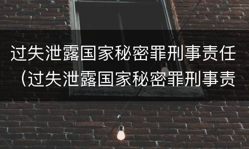 过失泄露国家秘密罪刑事责任（过失泄露国家秘密罪刑事责任主体）